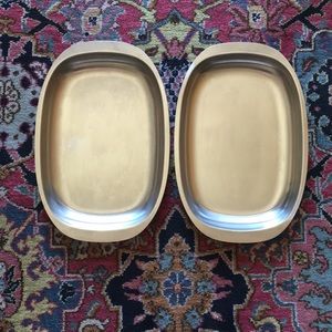Mid century modern Cultura stainless steel serving trays